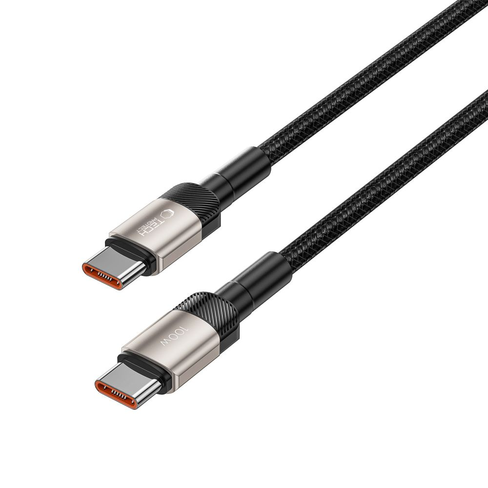 USB-C - USB-C kabel za prijenos podataka i punjenje Tech-Protect Ultraboost EVO, 100W, 1m, Srebrni