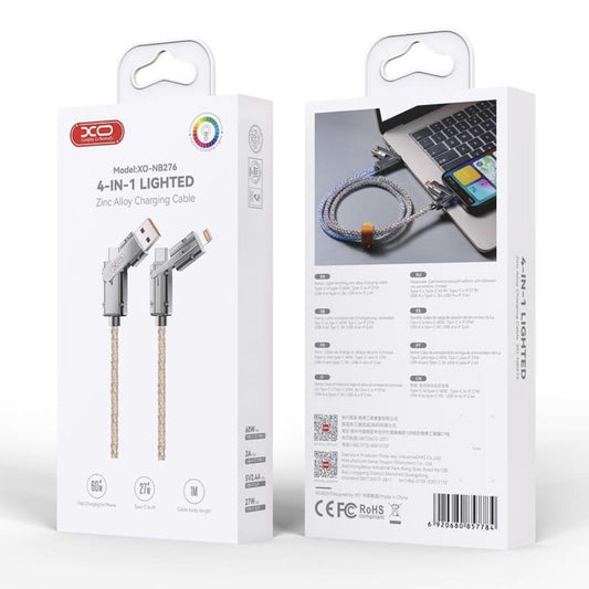 Kabel za podatke i punjenje USB-C / USB-A - USB-C / Lightning XO Design NB276, 60W, 1m, Sivi