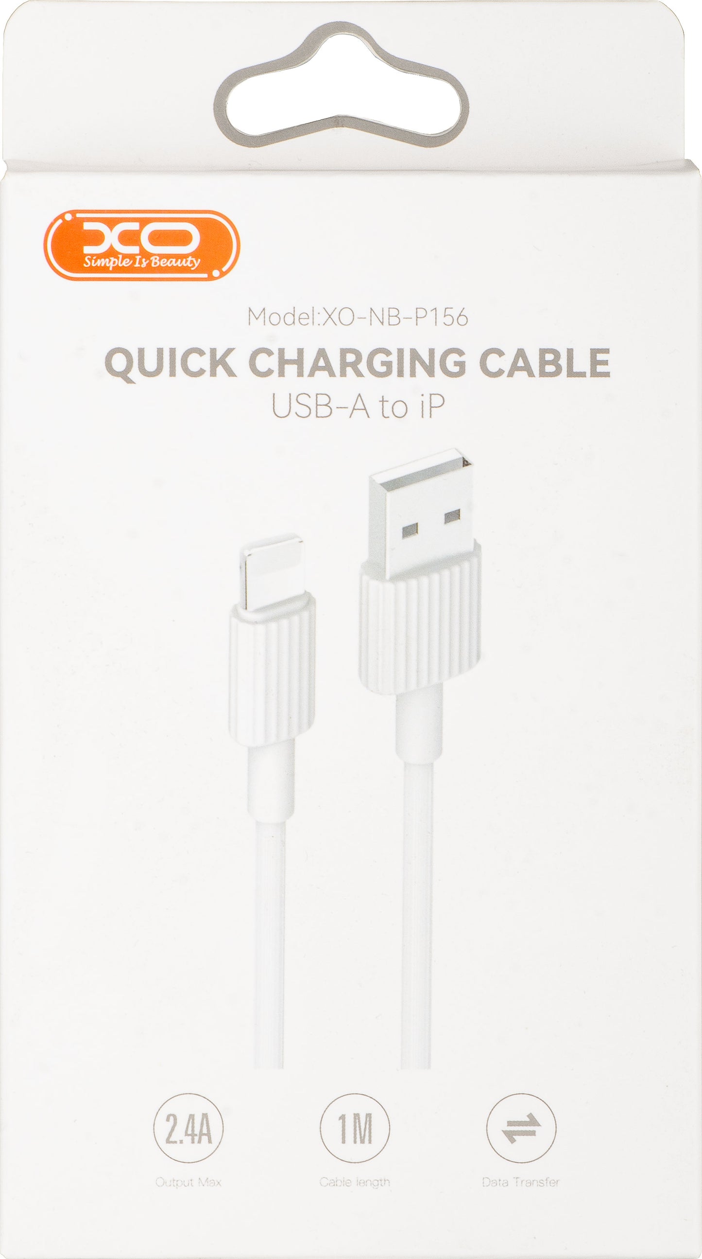 Kabel za podatke i punjenje USB-A - Lightning XO Design NB156, 18W, 1m, Bijeli