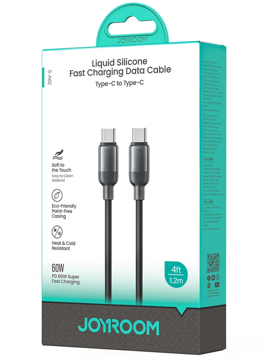 Kabel za prijenos podataka i punjenje USB-C - USB-C Joyroom S-A62 Lively, 60W, 1.2m, Crna