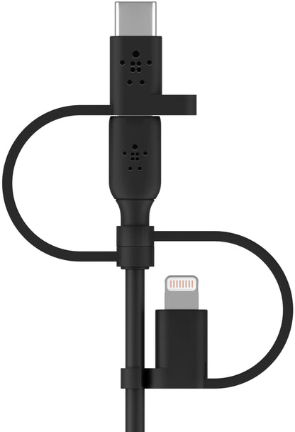 Kabel za prijenos podataka i punjenje USB-A - Lightning / microUSB / USB-C Belkin BoostCharge, 1m, Crni CAC001bt1MBK