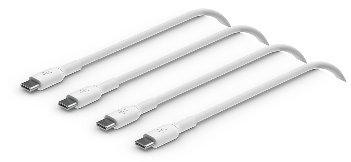 USB-C - USB-C kabel za prijenos podataka i punjenje Belkin BoostCharge, 60W, 1m, Set 2 komada, Bijela CAB003bt1MWH2PK