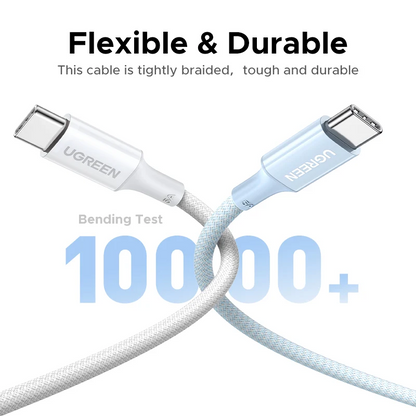 USB-C - USB-C kabel za prijenos podataka i punjenje UGREEN L502 (35221), 100W, 2m, Bijeli