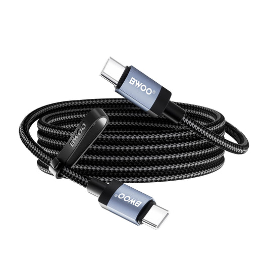 USB-C - USB-C kabel za prijenos podataka i punjenje BWOO BO-X401CC, 65W, 1m, Crna
