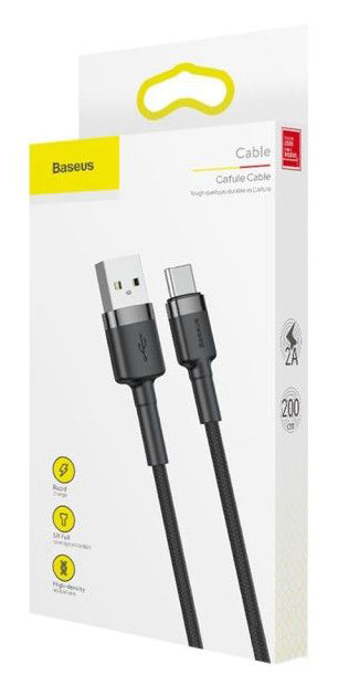 USB-A - USB-C Data i Punjački Kabel Baseus Cafule, 18W, 2m, Sivi CATKLF-CG1
