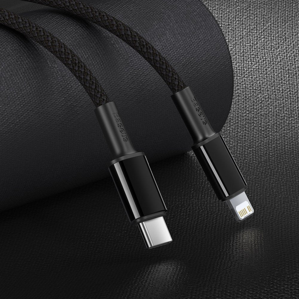 USB-C kabel za prijenos podataka i punjenje - Lightning Baseus High Density Braided, 20W, 2m, Crni CATLGD-A01