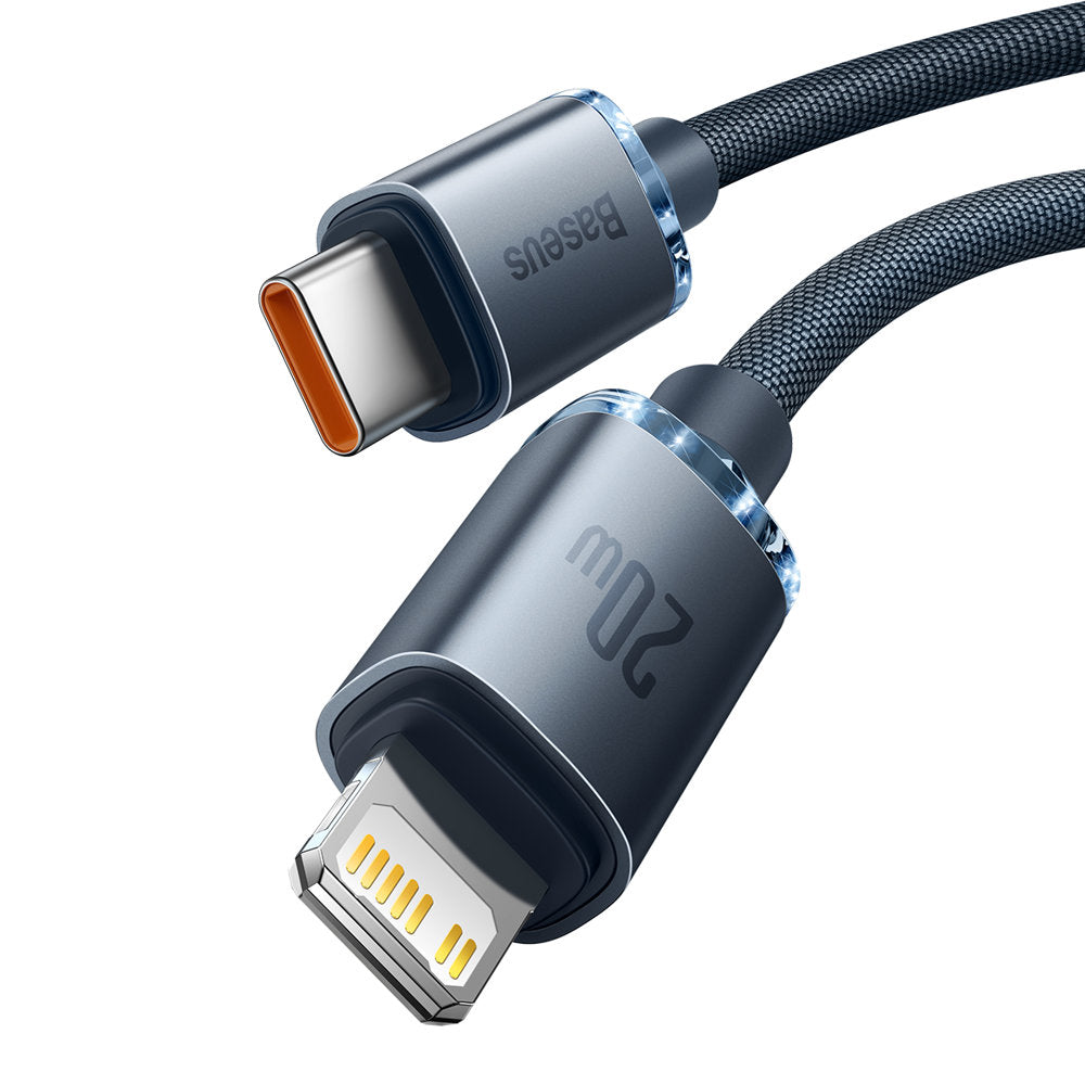 Kabel za Prijenos Podataka i Punjenje USB-C - Lightning Baseus Crystal Shine Series, 20W, 1.2m, Crni CAJY000201