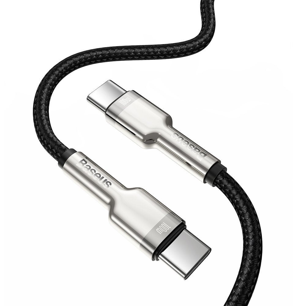 Kabel za prijenos podataka i punjenje USB-C - USB-C Baseus Cafule, 100W, 2m, Crni CATJK-D01