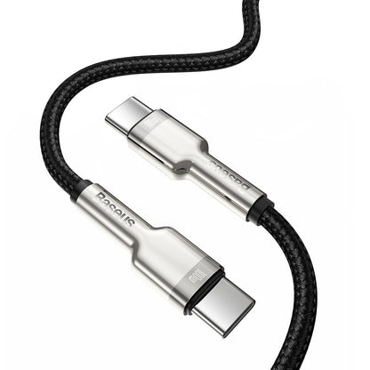 Kabel za prijenos podataka i punjenje USB-C - USB-C Baseus Cafule, 100W, 2m, Crni CATJK-D01