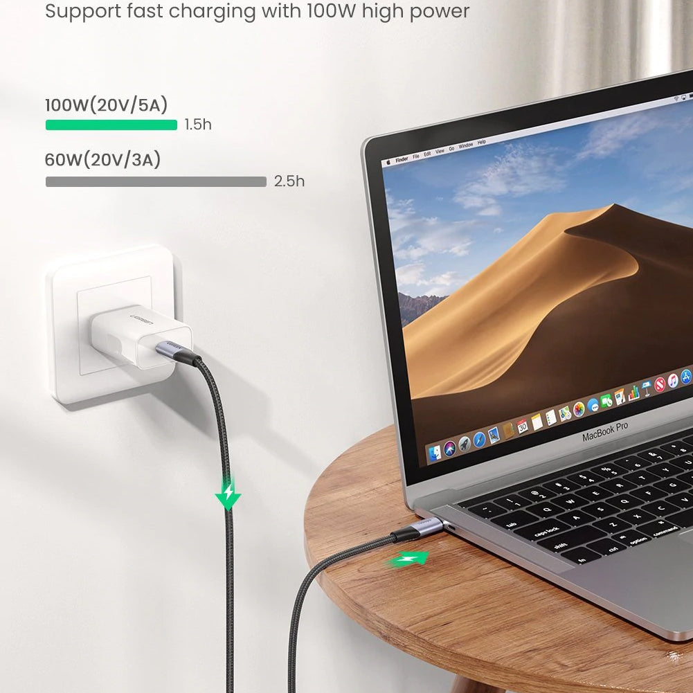 Kabel za Prijenos Podataka i Punjenje USB-C - USB-C UGREEN US355, 100W, 1m, Crni