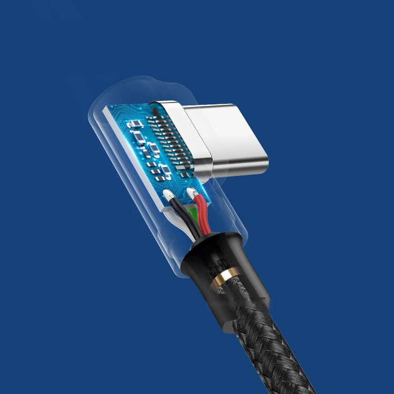 Kabel za Prijenos Podataka i Punjenje USB-A - USB-C UGREEN US255 Angled, 60W, 1m, Sivi
