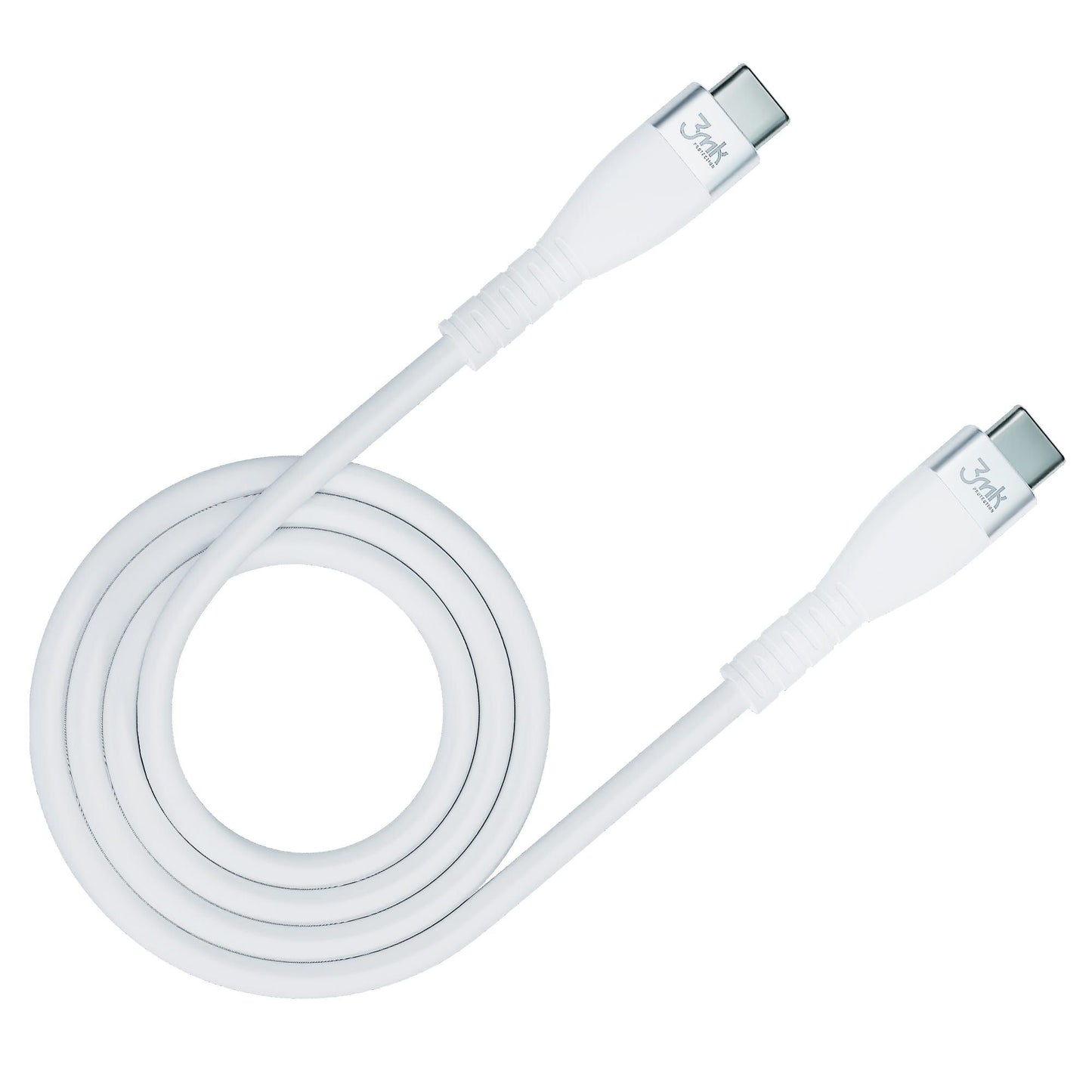 USB-C kabel za prijenos podataka i punjenje - USB-C 3MK Hyper Silicone, 60W, 1m, Bijela