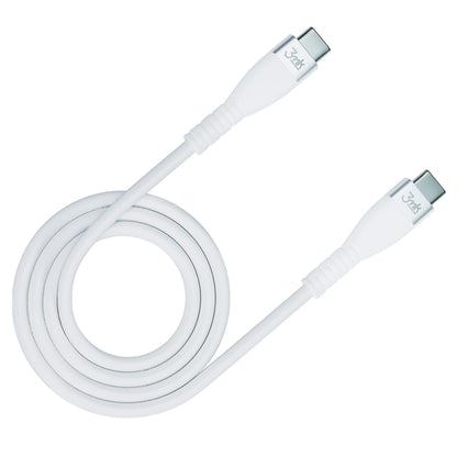 USB-C kabel za prijenos podataka i punjenje - USB-C 3MK Hyper Silicone, 60W, 1m, Bijela