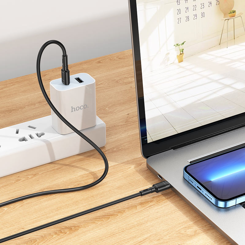 Kabel za Prijenos Podataka i Punjenje USB-C - USB-C HOCO X83 Victory, 60W, 1m, Crni