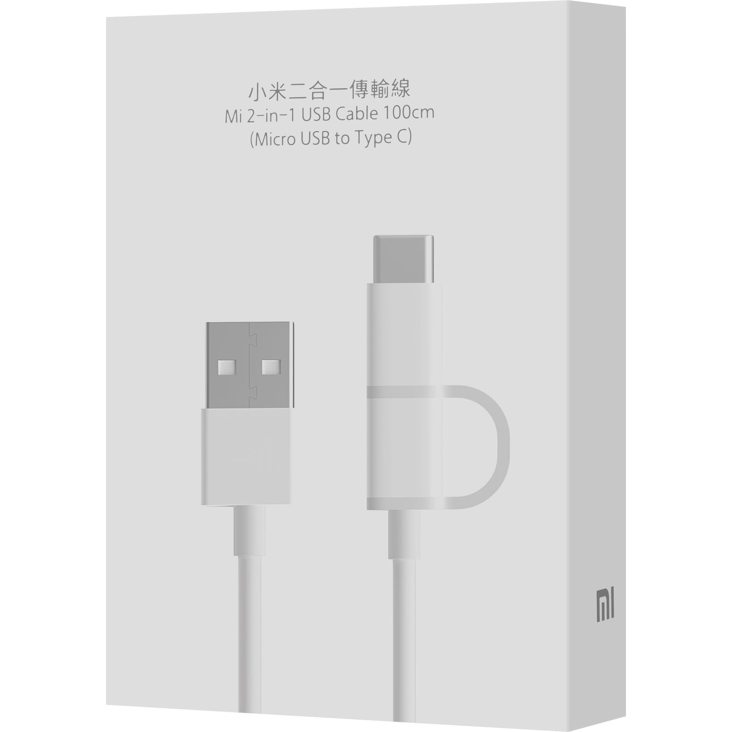 Kabel za Prijenos Podataka i Punjenje USB-A - microUSB / USB-C Xiaomi Mi 2u1, 18W, 1m, Bijeli SJV4082TY