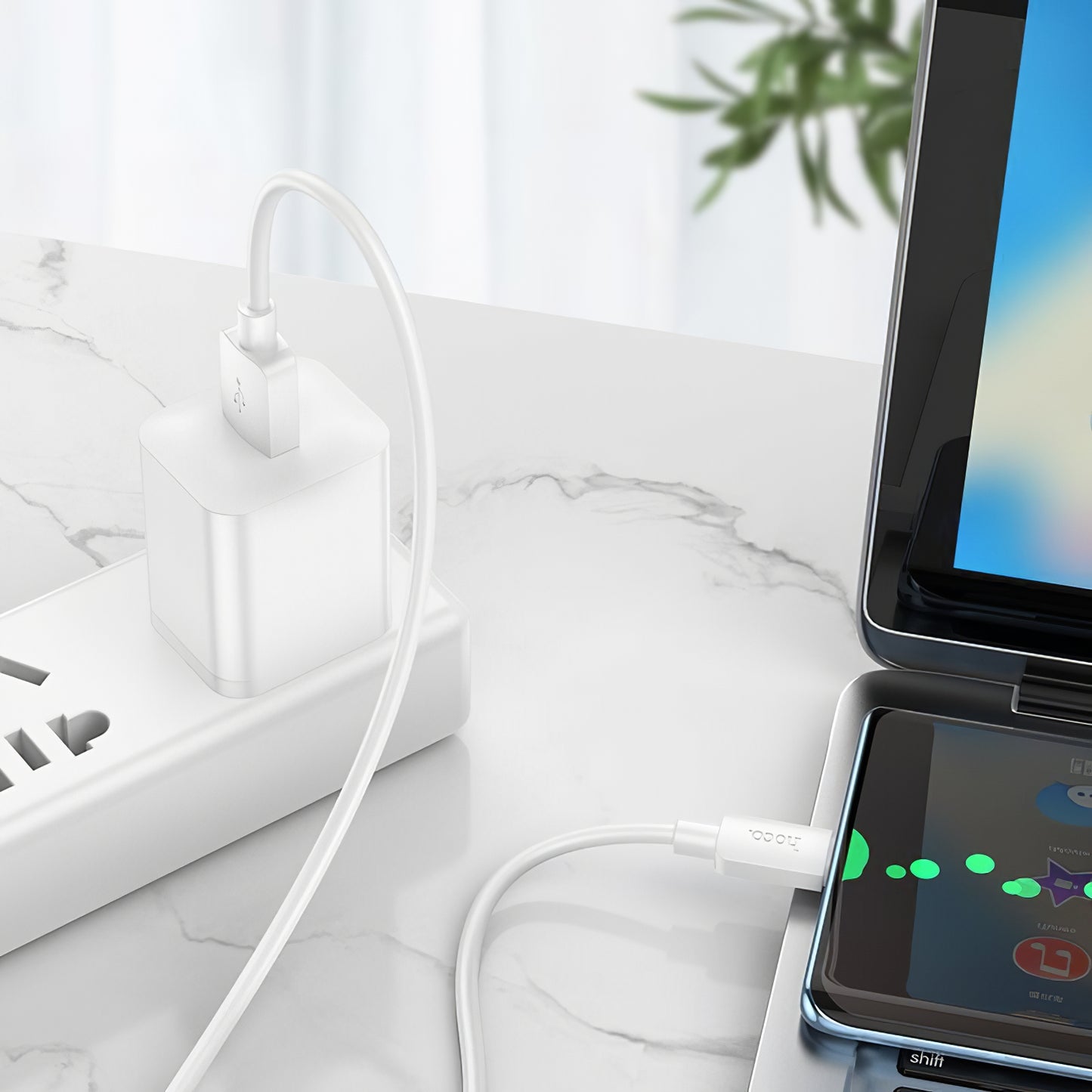 Kabel za prijenos podataka i punjenje USB-A - USB-C HOCO X96, 27W, 1m, Bijeli