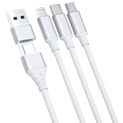 Kabel za punjenje USB-A / USB-C - Lightning / microUSB / USB-C 3MK Hyper 3in1, 12W, 1.5m, Bijeli