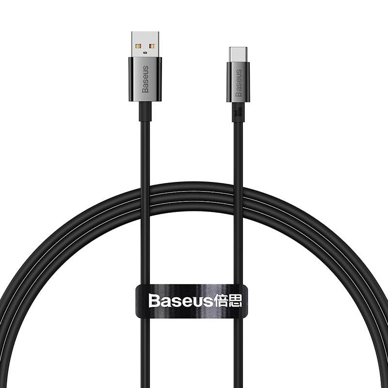 Kabel za Prijenos Podataka i Punjenje USB-A - USB-C Baseus Superior Series, 100W, 1m, Crni