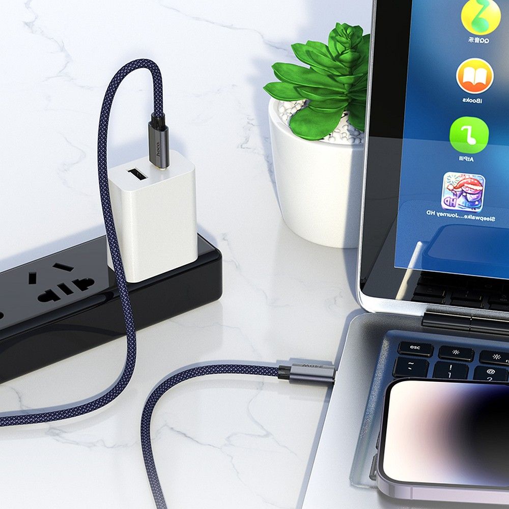 Kabel za Prijenos Podataka i Punjenje USB-C - USB-C HOCO U134, 240W, 1.8m, Sivi