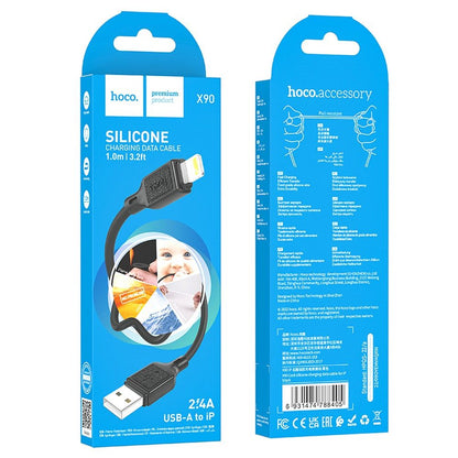 Kabel za prijenos podataka i punjenje USB-A - Lightning HOCO X90, 18W, 1m, Crni