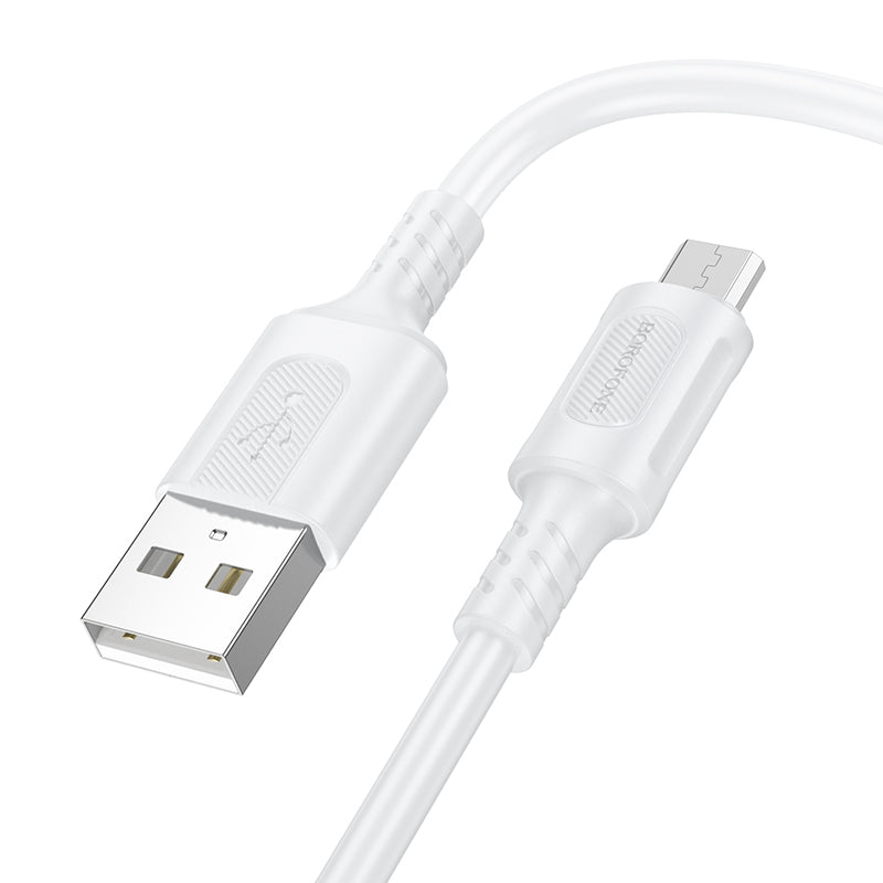 Kabel za Prijenos Podataka i Punjenje USB-A - microUSB Borofone BX111 Feliz, 18W, 1m, Bijeli