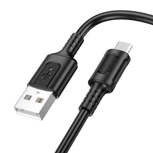 Kabel za Prijenos Podataka i Punjenje USB-A - microUSB Borofone BX111 Feliz, 18W, 1m, Crni