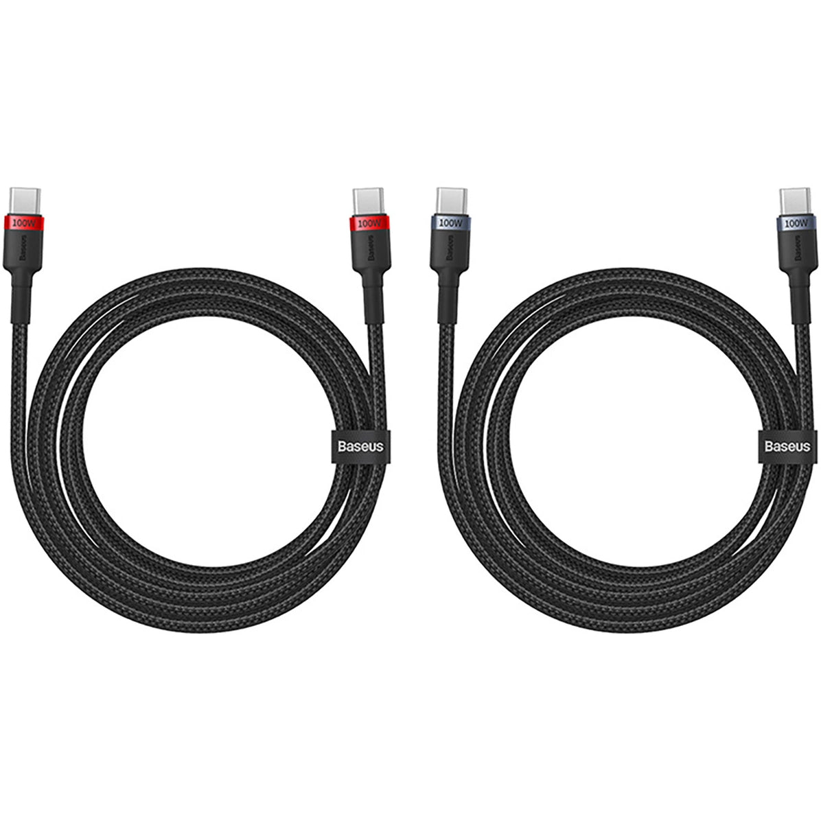 Kabel za Prijenos Podataka i Punjenje USB-C - USB-C Baseus Cafule, 100W, 2m, Crveni, Set od 2 komada