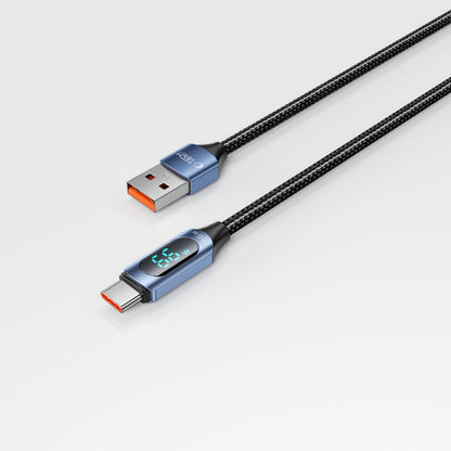 Kabel za Prijenos Podataka i Punjenje USB-A - USB-C Tech-Protect Ultraboost LED, 66W, 1m, Plavi