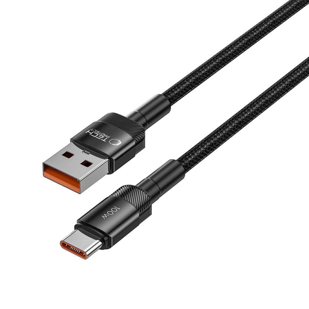 Kabel za Prijenos Podataka i Punjenje USB-A - USB-C Tech-Protect Ultraboost EVO, 100W, 0.5m, Crni