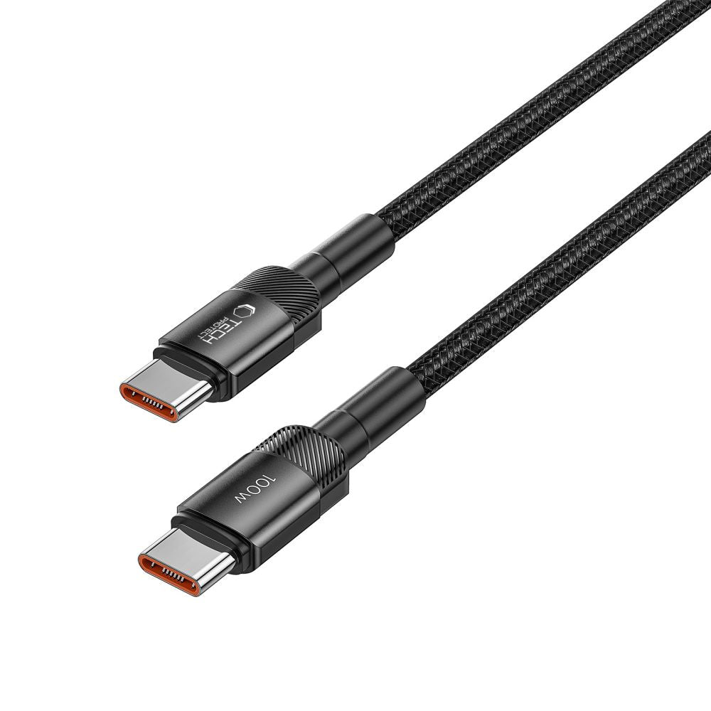 Kabel za Prijenos Podataka i Punjenje USB-C - USB-C Tech-Protect Ultraboost EVO, 100W, 0.25m, Crni