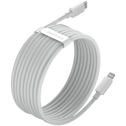 Kabel za Prijenos Podataka i Punjenje USB-C - Lightning Baseus Simple Wisdom, 20W, 1.5m, Set 2 komada, Bijeli