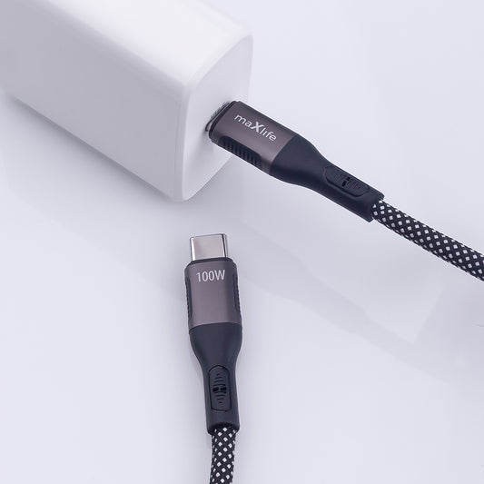 Kabel za podatke i punjenje USB-C - USB-C MaXlife MXUC-11 Magnetic, 100W, 1m, Crni
