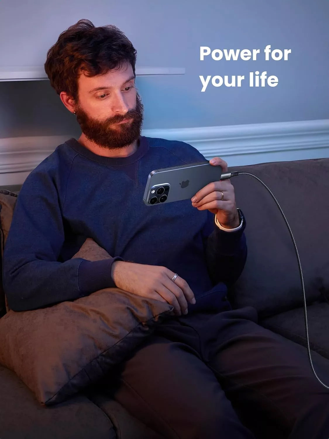 Kabel za Prijenos Podataka i Punjenje USB-C - USB-C UGREEN US567, 60W, 2m, Sivi