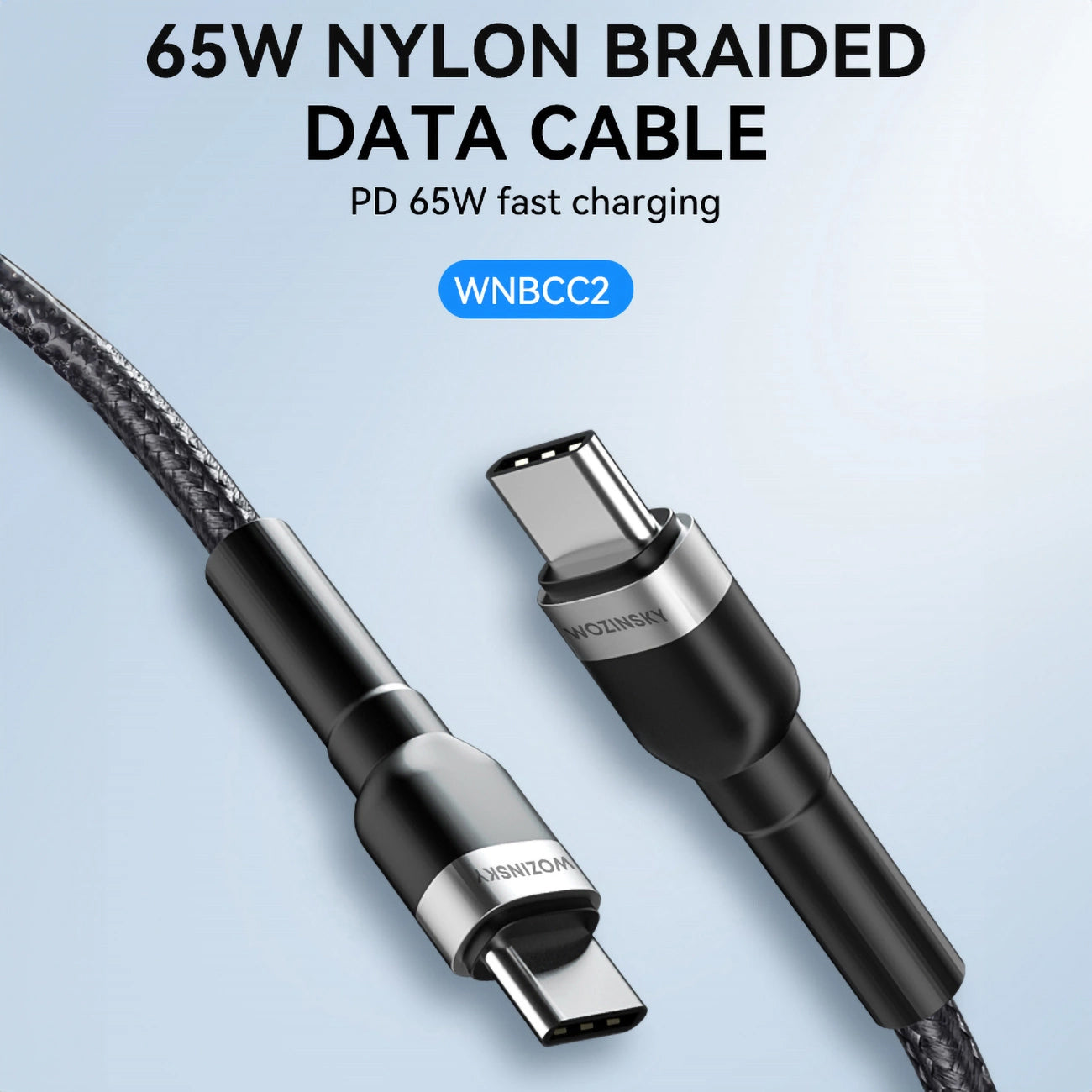 Kabel za podatke i punjenje USB-C - USB-C WZK WNBCC2, 65W, 2m, Crni