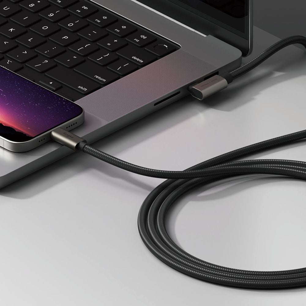 Kabel za podatke i punjenje USB-C - USB-C Ringke 2X2 Angled, 240W, 2m, Crni