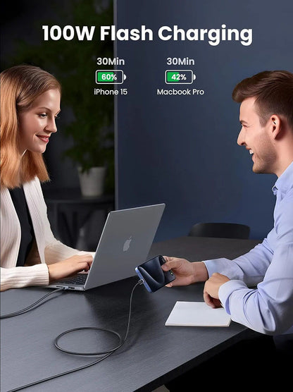 Kabel za podatke i punjenje USB-C - USB-C UGREEN L512, 100W, 3m, Siva