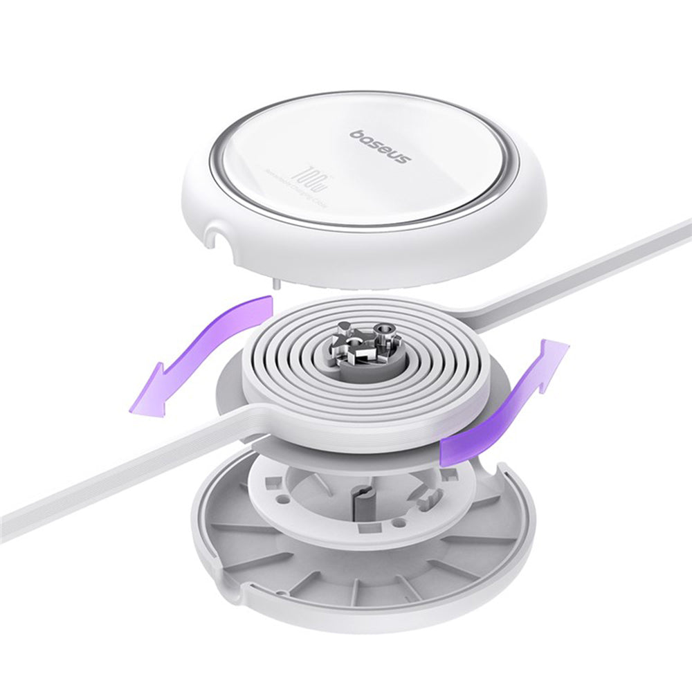 Kabel za podatke i punjenje USB-C - USB-C Baseus Free2Draw Mini Retractable, 100W, 1m, Bijeli P10364500211-00