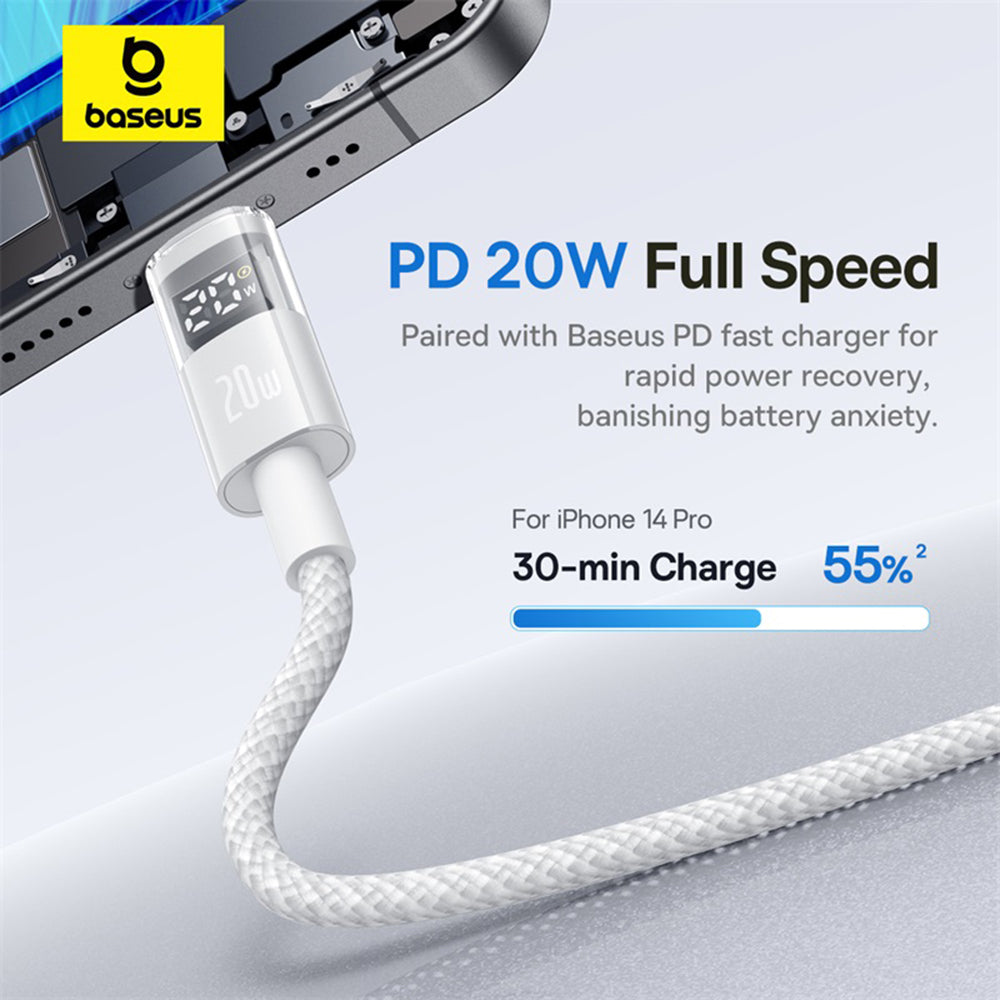 Kabel za podatke i punjenje USB-C - Lightning Baseus Display 2, 20W, 1m, Bijeli P10382703211-00