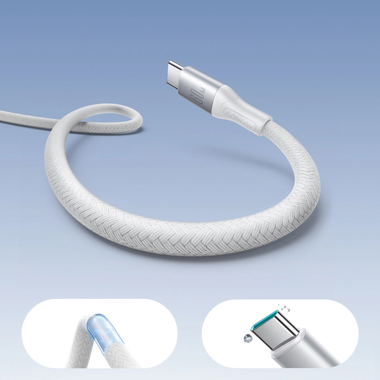 Kabel za podatke i punjenje USB-C - USB-C Joyroom S-A28 Flash, 60W, 1m, Bijeli