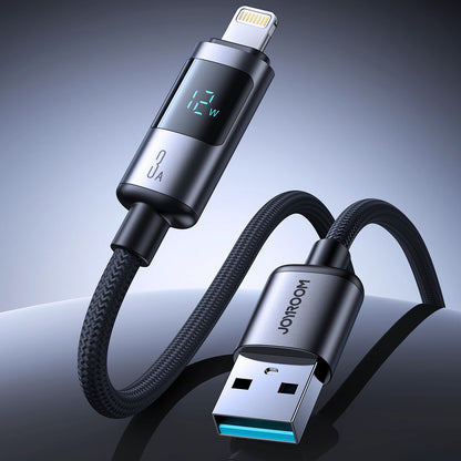 Kabel za podatke i punjenje USB-A - Lightning Joyroom S-A16 Pro Prism Display, 12W, 1.2m, Crni