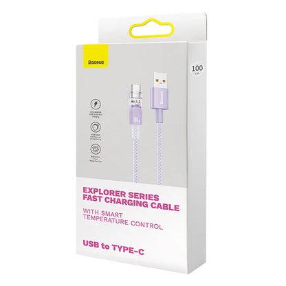 Kabel za podatke i punjenje USB-A - USB-C Baseus Explorer, 100W, 1m, Ljubičasti CATS010405