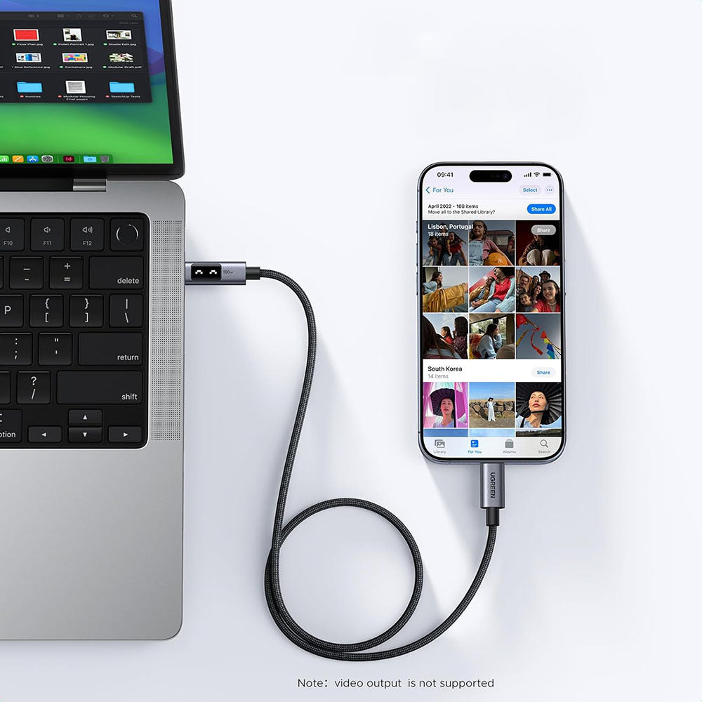 Kabel za podatke i punjenje USB-C - USB-C UGREEN L509, 100W, 3m, Sivi