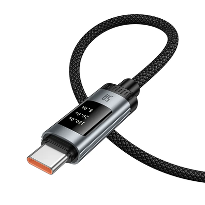 Kabel za podatke i punjenje USB-A - USB-C HOCO Display U148, 100W, 1.2m, Crni