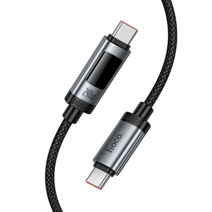 Kabel za podatke i punjenje USB-C - USB-C HOCO Display U148, 240W, 1.2m, Crni