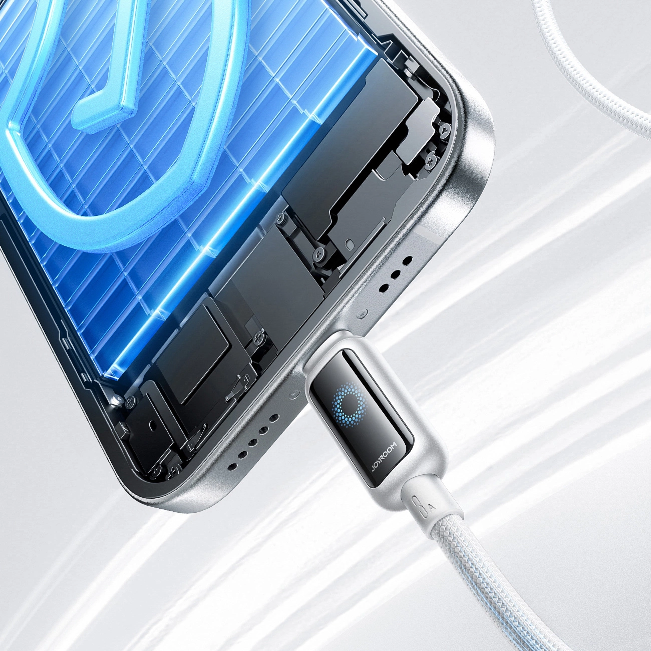 Kabel za podatke i punjenje USB-A - Lightning Joyroom S-A55 StarFlight Display, 18W, 1.2m, Bijeli