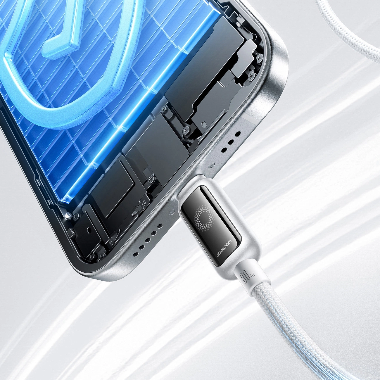 Kabel za podatke i punjenje USB-C - Lightning Joyroom S-A55 StarFlight Display, 30W, 1.2m, Bijeli