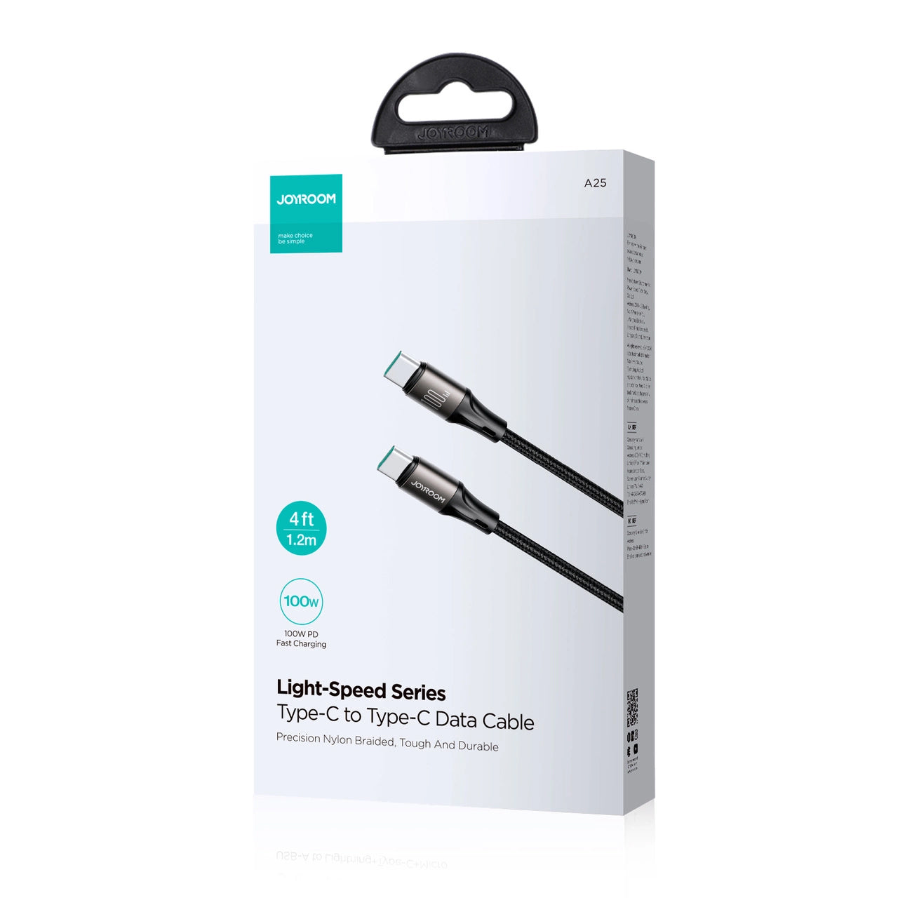 Kabel za podatke i punjenje USB-C - USB-C Joyroom S-A25 Light-Speed, 100W, 1.2m, Crni