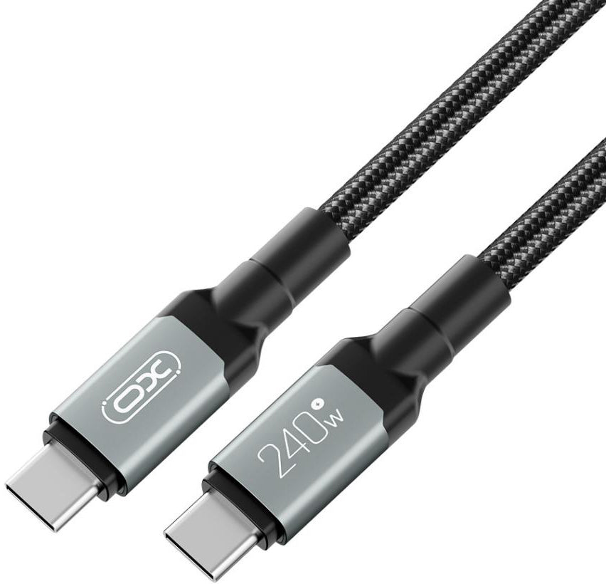 Kabel za podatke i punjenje USB-C - USB-C XO Design NB-Q264A, 240W, 1m, Crni