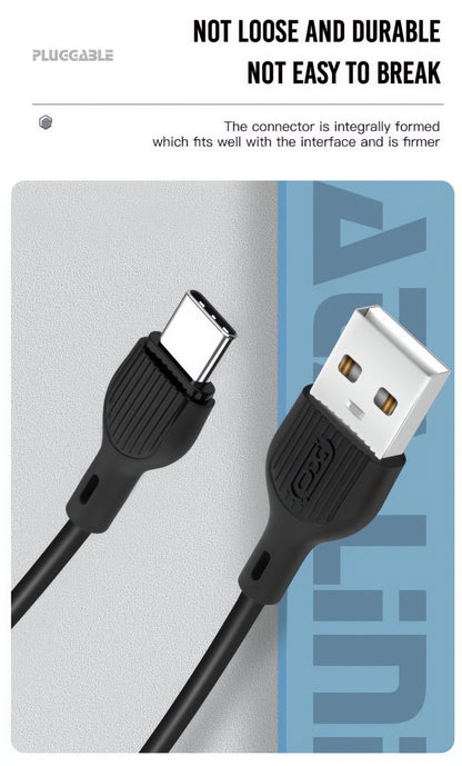 Kabel za podatke i punjenje USB-A - USB-C XO Design NB200, 10W, 1m, Crni