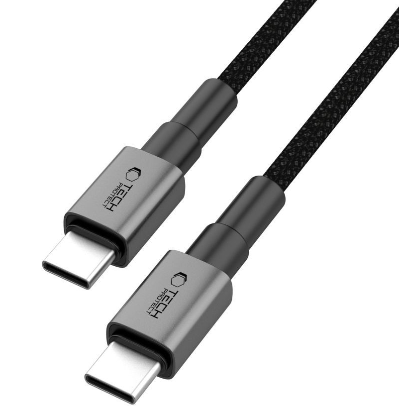 Kabel za prijenos podataka i punjenje USB-C - USB-C Tech-Protect Ultraboost DNA MagTwist, 100W, 1m, Sivi